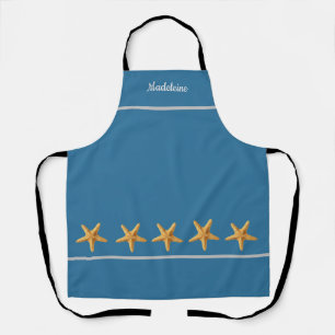 Personalized Named Blue Green w/ Starfish Apron