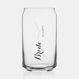 Personalized Named Bride Can Glass