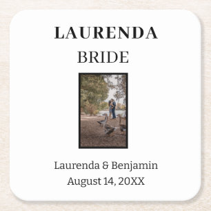 Personalized Named Bride  Square Paper Coaster