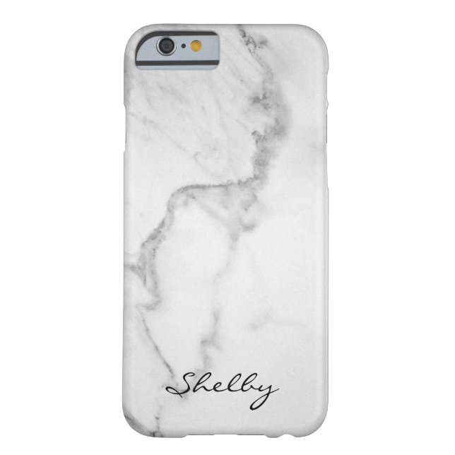 Personalized Named Carrara Marble iPhone 6/6s Case (Back)