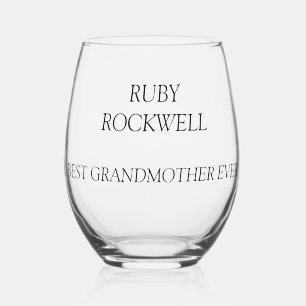 Personalized Named Grandmother Stemless Wine Glass