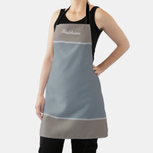 Personalized Named Grey Blue Apron