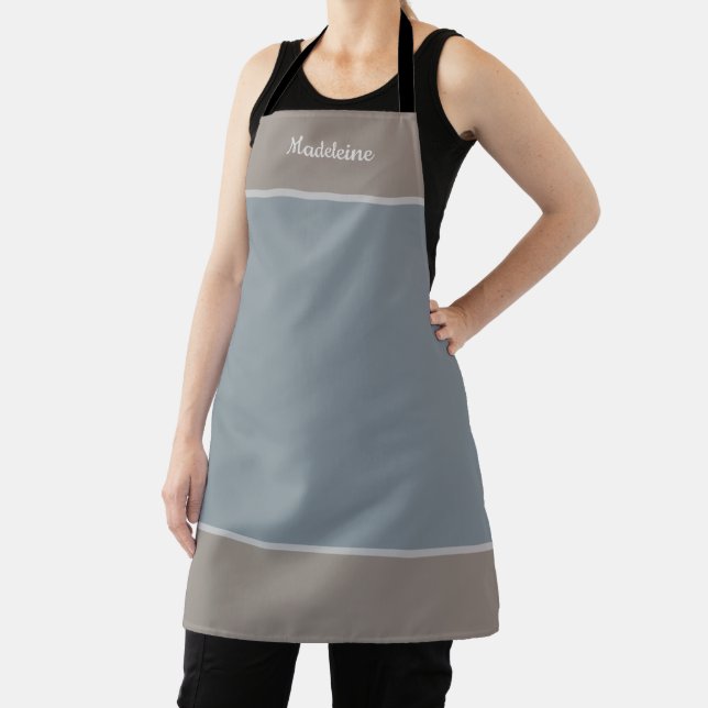 Personalized Named Grey Blue Apron (Insitu)