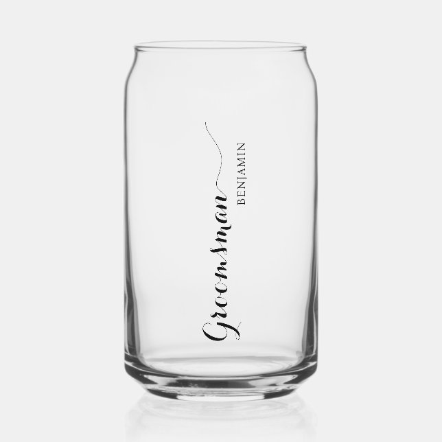 Personalized Named Groomsman Can Glass (Front)