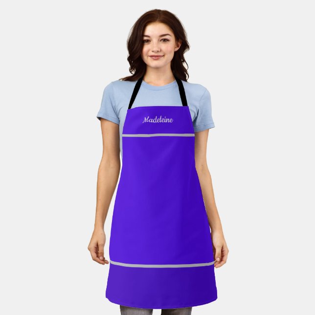 Personalized Named Purple Apron (Worn)