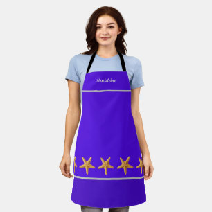 Personalized Named Purple w/ Starfish Apron