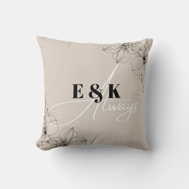  Personalized - Names and Initials Throw Pillow (Front)