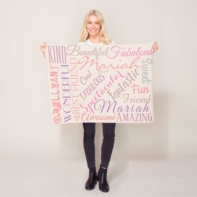 Personalized Names and Words of Love 'n Friendship Fleece Blanket (In Situ)