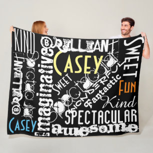 Personalized Names and Words of Love 'n Friendship Fleece Blanket