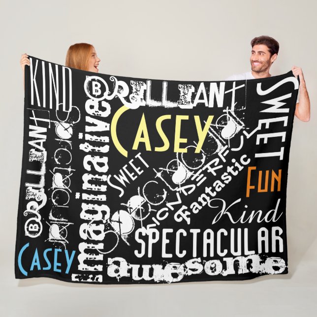 Personalized Names and Words of Love 'n Friendship Fleece Blanket (In Situ)