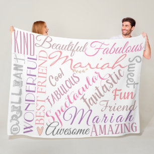 Personalized Names and Words of Love 'n Friendship Fleece Blanket