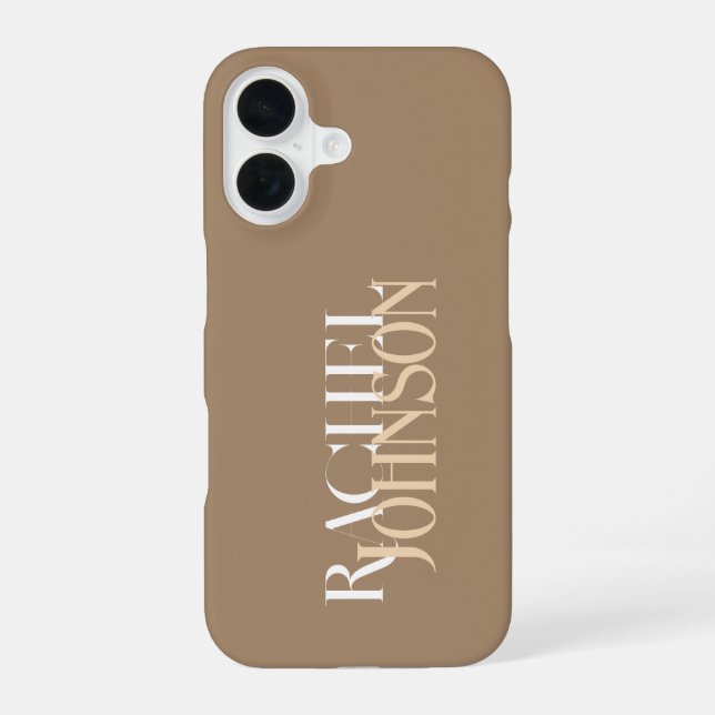 Personalized Names beige  iPhone 16 Case (Back)
