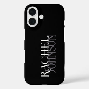 Personalized Names Black Grey  iPhone 16 Case