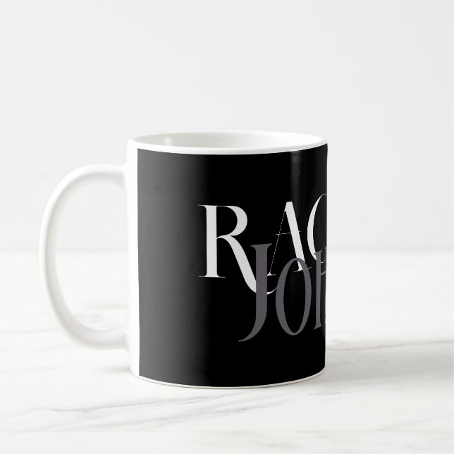 Personalized Names Black Grey  Coffee Mug (Left)