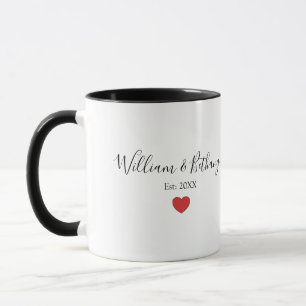 Personalized Names   Est   Heart Mug