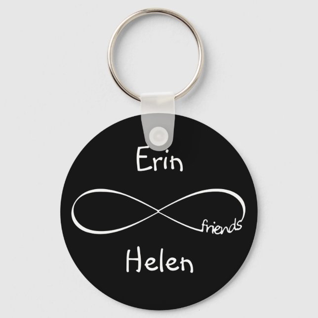 Personalized Names Friends Infinity Symbol Simple Keychain (Front)