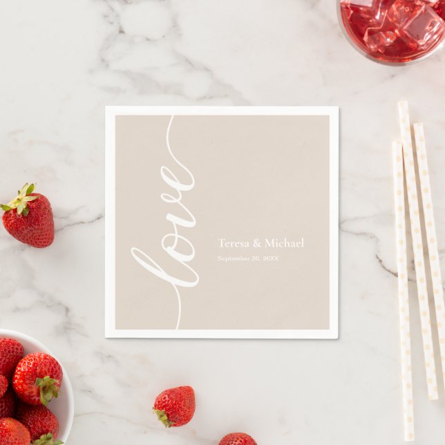Personalized Names Love script Champagne Napkin (Insitu)