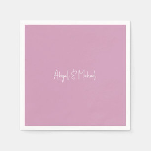 Personalized Names Pink Wedding Cocktail Napkin