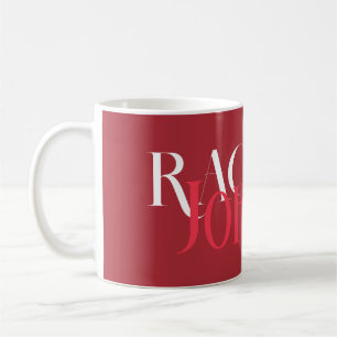 Personalized Names Red Monochrome Coffee Mug