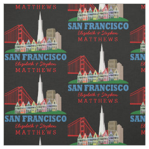 Personalized Names San Francisco Skyline Fabric