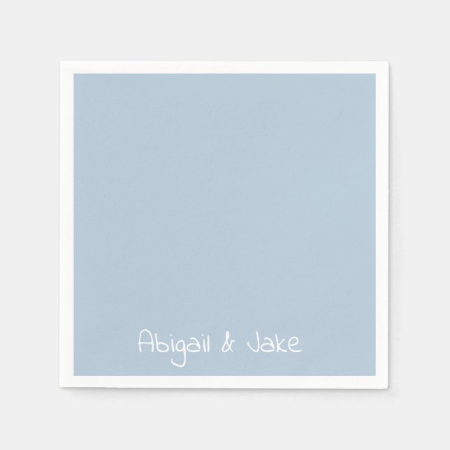 Personalized Names Sky Blue Cocktail Napkin (Front)