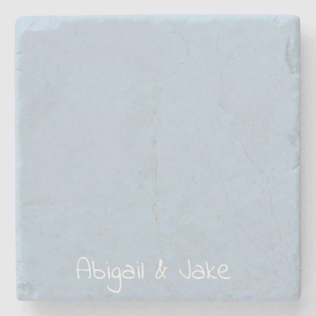 Personalized Names Sky Blue  Stone Coaster (Front)