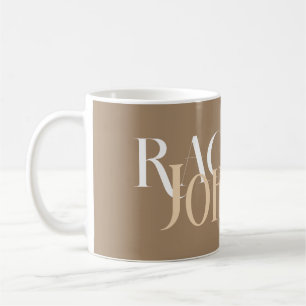 Personalized Names Stylish beige Coffee Mug