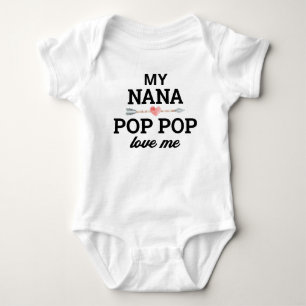 Personalized Nana and Pop Pop Love Me Baby Bodysuit