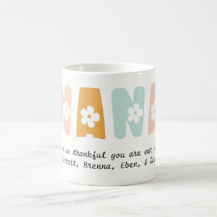 Personalized Nana Floral Pastel Colours Grandma Coffee Mug