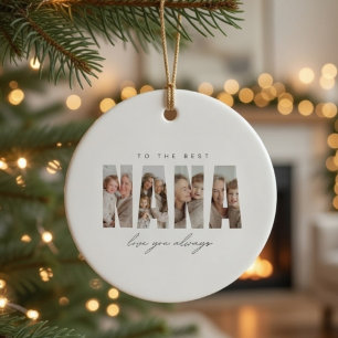 Personalized NANA Photo Christmas Custom  Ceramic Ornament