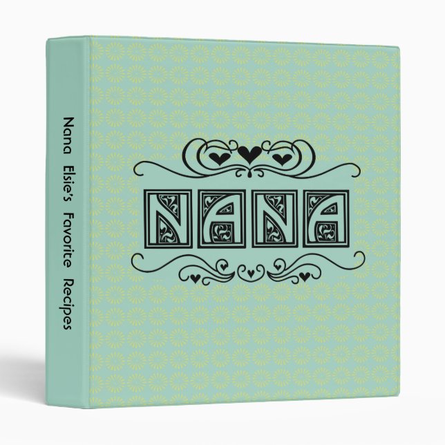 Personalized Nana Recipe or Photo Binder (Front/Spine)