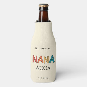 Personalized Nana Retro Grandma Best Nana Ever Bottle Cooler