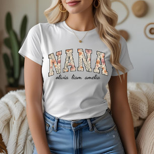 Personalized Nana with Grandkids Names T-Shirt