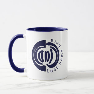 Personalized "Nancy" Name in Navy Blue Circled Art Mug