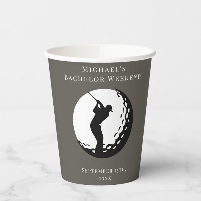 Personalized Napkin | Bachelor Golf Weekend Paper Cups (Left)