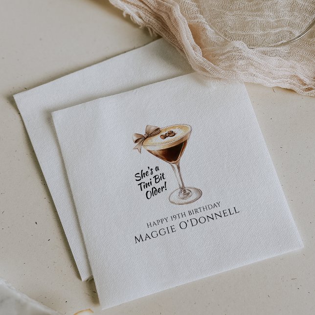 Personalized Napkins 19th Birthday Martini (Creator Uploaded)