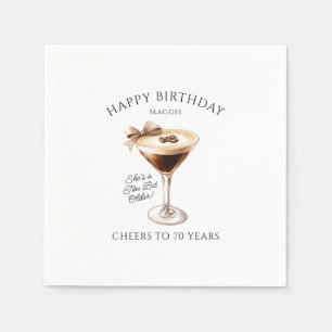Personalized Napkins 70th Birthday Martini
