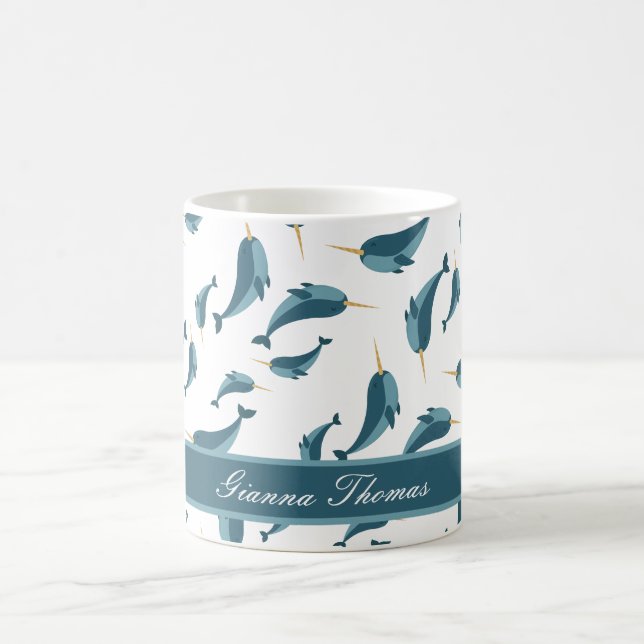 Personalized Narwhal Coffee Mug (Center)