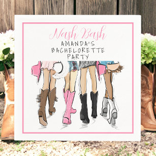 Personalized Nash Bash Bachelorette Party Cowgirl Napkin