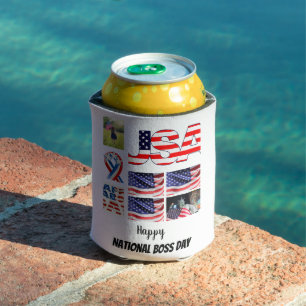 Personalized National Boss Day 8 Photo Collage   Can Cooler