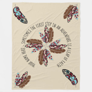 Personalized Native American Feather Blanket