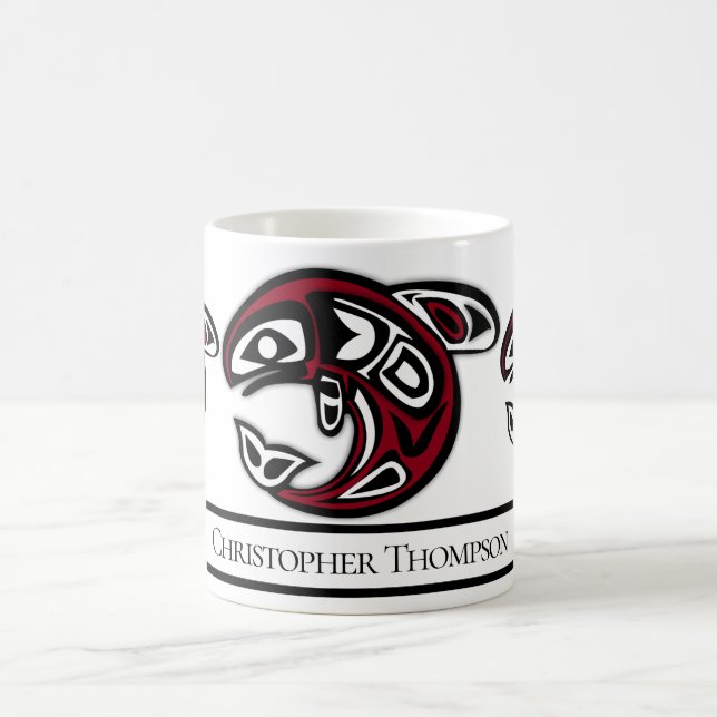 Personalized Native American Orca Killer Whale Coffee Mug (Center)