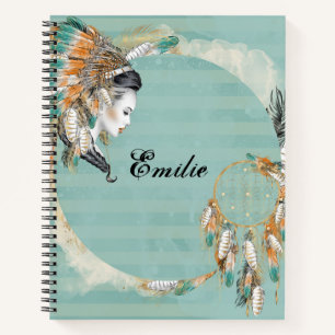 Personalized Native American Spiral Notebook