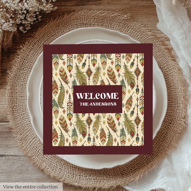 Personalized Native Napkins Trendy Boho Colours (Personalized Native Napkins Trendy Boho Colors)