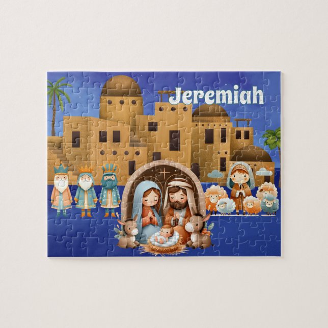 Personalized Nativity  Jigsaw Puzzle (Horizontal)