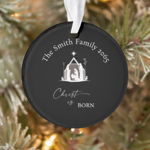 Personalized Nativity Name Acrylic Christmas Ornament