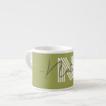 Personalized natural olive green with stylish font espresso cup<br><div class="desc">Modern stylish design for personalized birthday gift.</div>