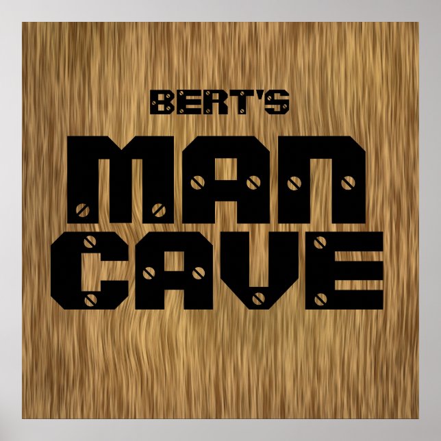 Personalized Natural Wood Man Cave Poster (Front)