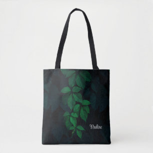 Personalized Nature Botanical Leaves Tote Bag