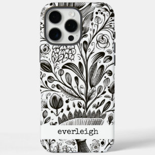Personalized Nature Doodles iPhone 16 Pro Max Case